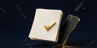 An order book confirmed with a gold check mark